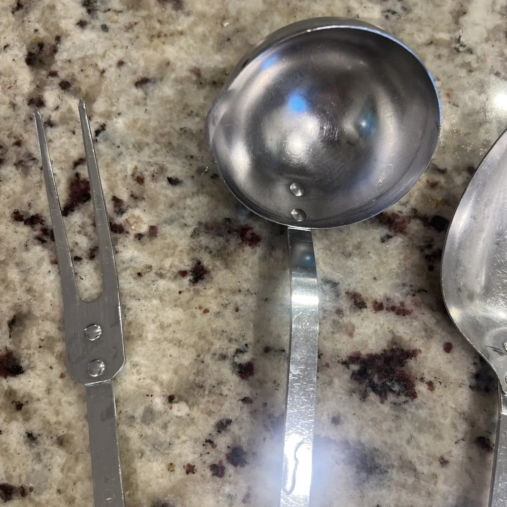 Vintage ANDROCK‎ Hearts Kitchen Utensils Spoon, Ladle, Meat Fork Cottagecore